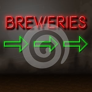 Breweries Sign Directs To Brewing Factory Manufacturing