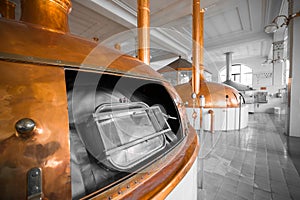 A brewery building interior