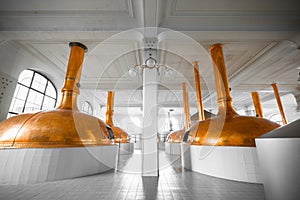 A brewery building interior