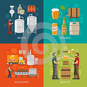 Brewery Concept Icons Set