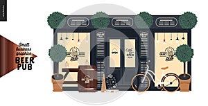 Brewery, craft beer pub - small business graphics - a bar facade