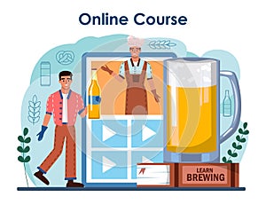 Brewery online service or platform. Craft beer production. Beerhouse