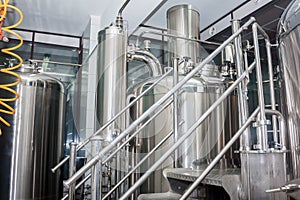 Brewery. Stainless steel equipment