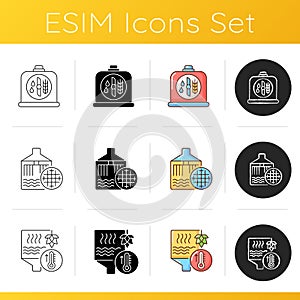 Brewing beer icons set