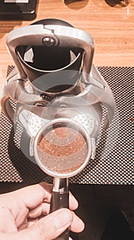 Brewing Espreso Coffee with Rokpress photo