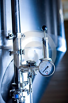 Brewing production vats on factory