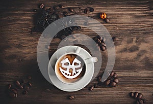 Brewing Up Halloween Magic: Coffee on Wood