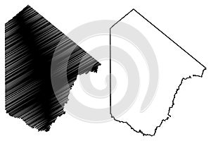 Brewster County, Texas Counties in Texas, United States of America,USA, U.S., US map vector illustration, scribble sketch photo