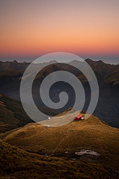 Brewster hut in New Zealand photo