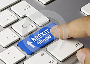 Brexit ahead - Inscription on Blue Keyboard Key