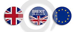 Brexit Badge Set - Vector Illustrations - Isolated On White Background