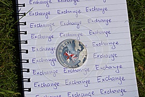 Brexit coin with map