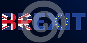 Brexit Concept with UK Flag and European Union Flag with BREXIT Wording