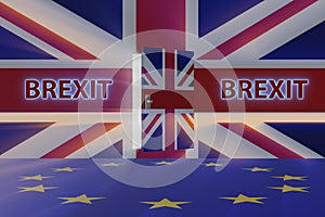 The brexit concept - uk leaving ue - 3d rendering