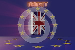 The brexit concept - uk leaving ue - 3d rendering