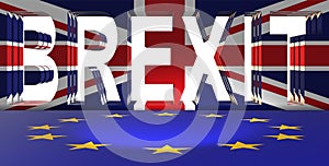 The brexit concept - uk leaving ue - 3d rendering