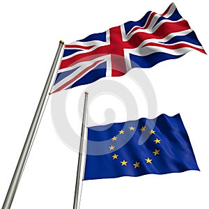 Brexit - The flag of Great Britain with EU-flag