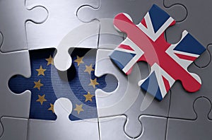 Brexit jigsaw puzzle concept