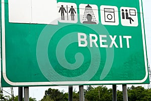 Brexit motorway style sign