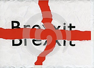 Brexit on torn paper