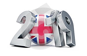Brexit uk 2019 on a white background 3D illustration, 3D rendering
