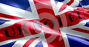 Brexit united kingdom of great britain england flag with word uk not eu