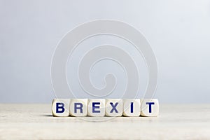 Brexit - word from wooden blocks with letters