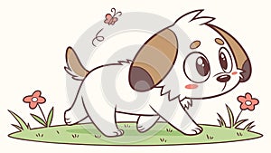 Briard dog humiliated rests beach vector