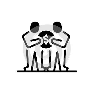 Black solid icon for Bribe, corruption and money