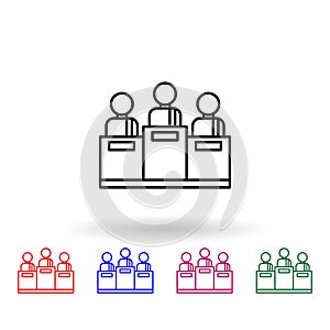 Bribe, judge multi color icon. Simple thin line, outline vector of corruption icons for ui and ux, website or mobile application