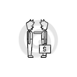 Bribe, money, contract icon. Element of corruption icon. Thin line icon for website design and development, app development.