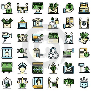 Bribery icons set vector flat
