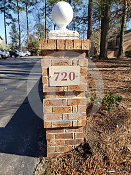 Brick Address Pillar Post Street Number 720 Straight Shot