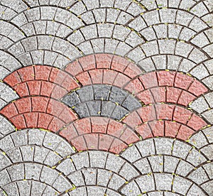 Brick arched pattern concrete wall stone texture background