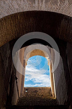 Archway inside Colosseum, Rome, Italy