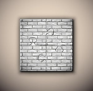Brick background on puzzle