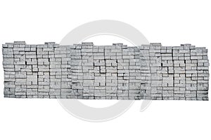 Brick barricade wall, isolated on white