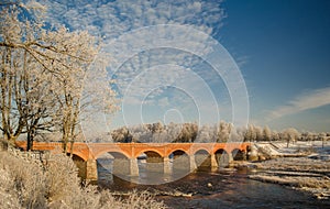 Brick bridge over venta river in Kuldiga photo