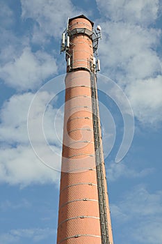 Brick chimney with antenna cellular systems