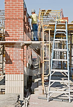 Brick Columns with Scaffolding