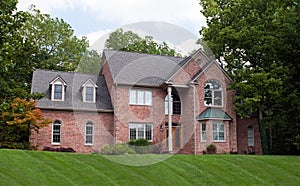 Brick Country Home in Fall