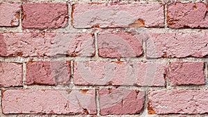 Brick damaged and weathered wall, abstract background, texture