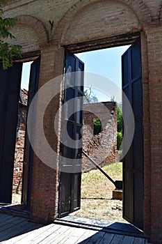 Brick Doorway, Arch Architecture, Old Building in Shasta, California