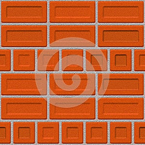 Brick drawing. Seamless red brick wall background - texture pattern for continuous replication