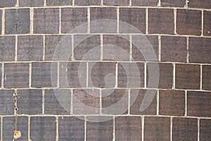 Brick exterior of a coal tower at an abandoned power plant for background or texture