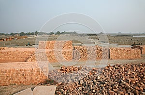 Brick factory in Sarberia, West Bengal, India