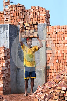 Brick factory worker