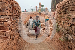 Brick factory worker