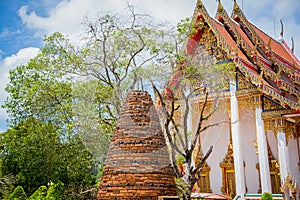 Brick firecracker oven in a big buddhist temple in Thailand