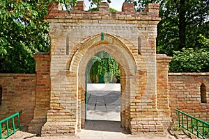 Brick gate to an old castle